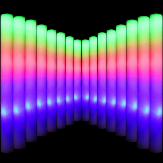 LifBetter Light Up Glow Sticks Bulk, LED Foam Sticks in The Dark with 3 Modes Flashing Led Foam Multicolor Batons Light up Party Favors for Birthdays, Weddings, Concerts, Festivals (30pcs)