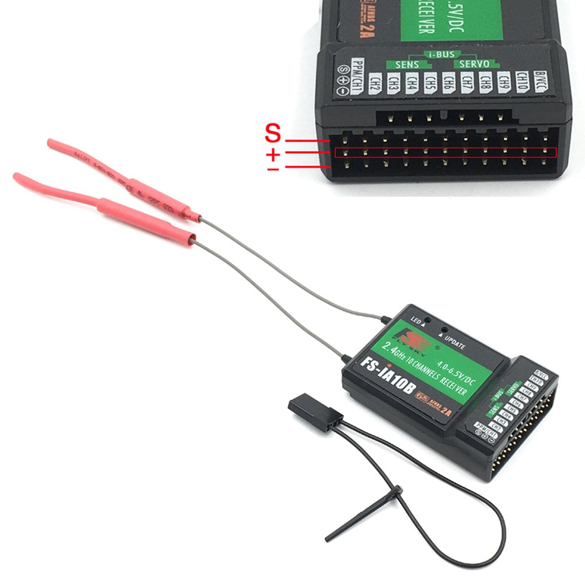 FLYSKY FS-i6X 10CH 2.4GHz RC Transmitter Controller w/FS-iA10B Receiver Upgrade Cable for RC Helicopter Plane Quadcopter Glider (Mode_2)