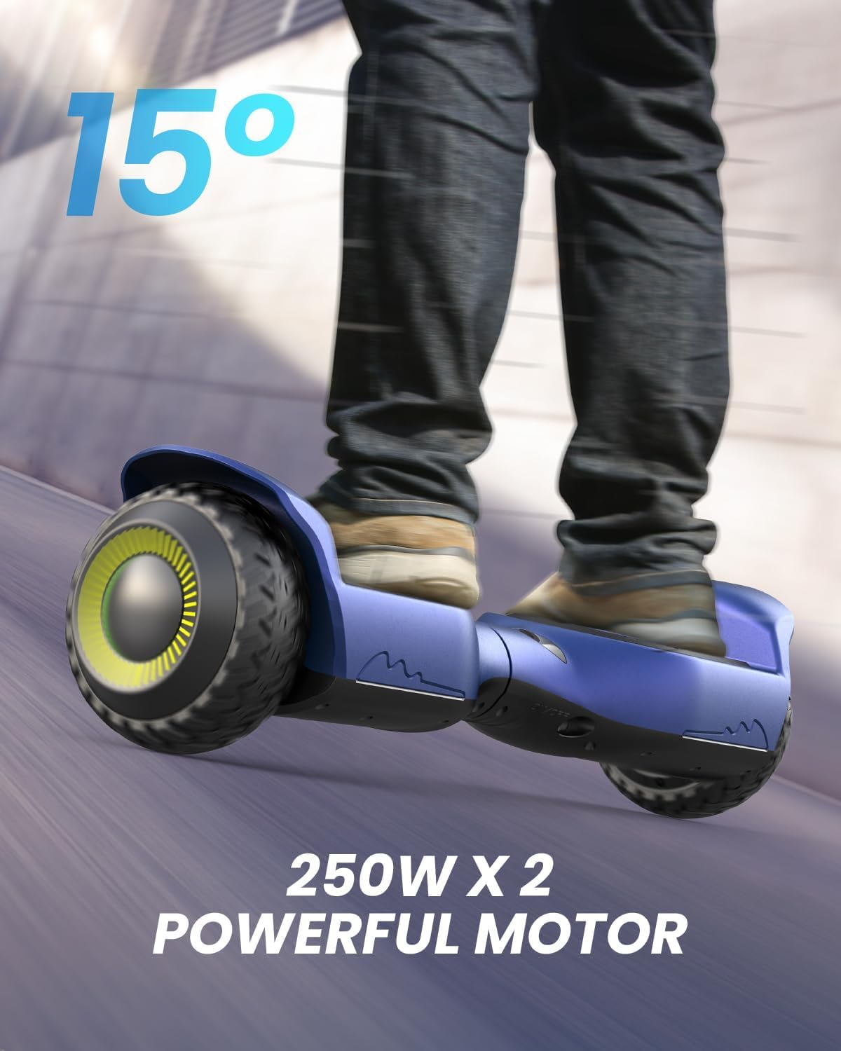 Gyroor Self Balancing Scooter New G13 All Terrain Balancing Scooter with LED Lights, Self Balancing Off Road with Bluetooth for Kids ages 6-12 and Adults-Blue