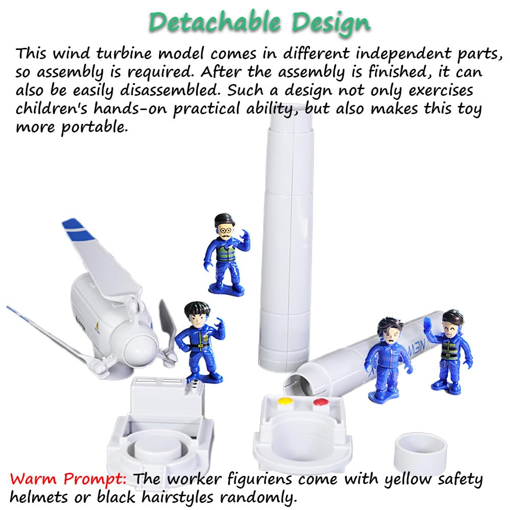 Miracland Wind Turbine Toy, 21.65 Inch Large Size Windmill Toy Clockwork Generator Model STEM Science Kit