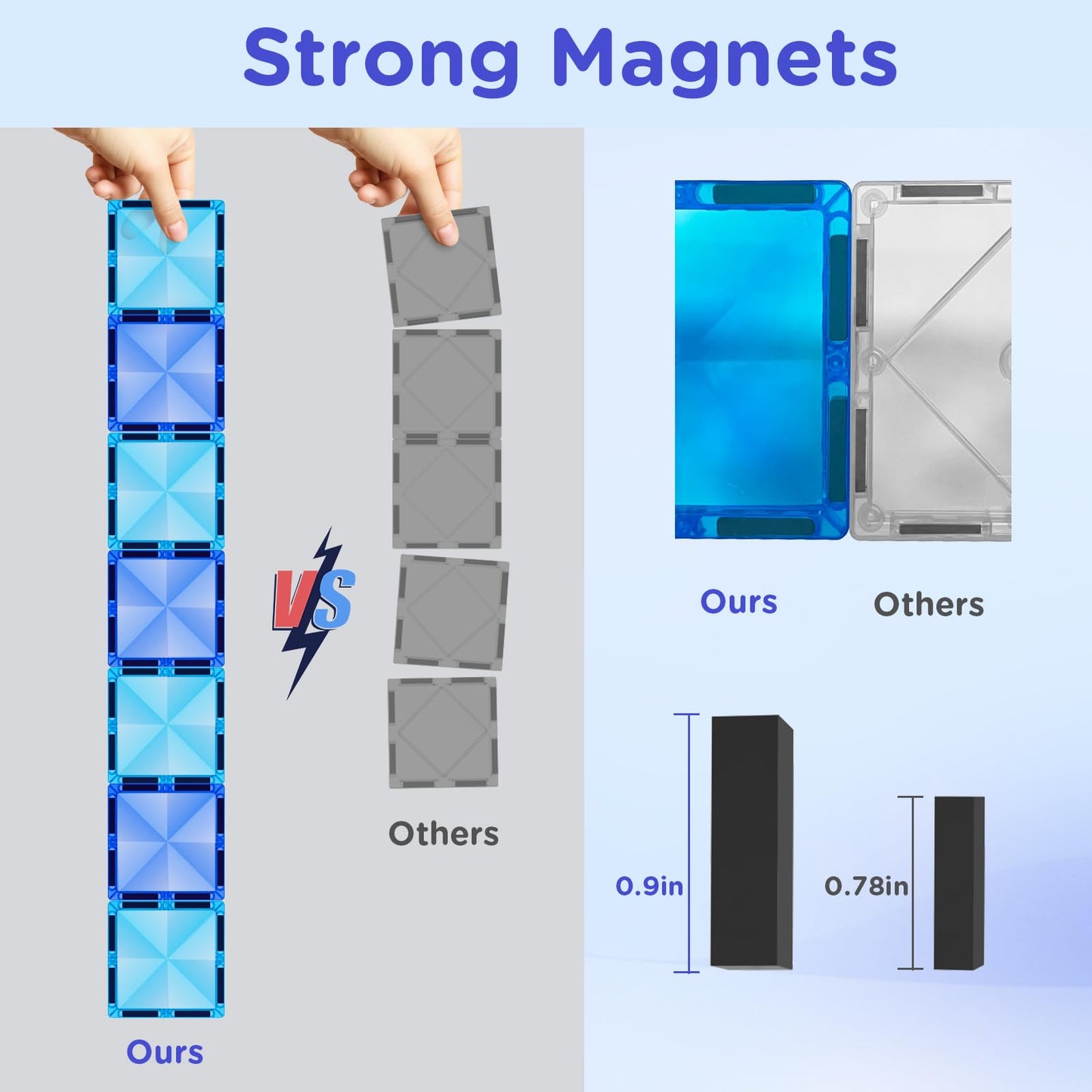 AFUNX Magnetic Tiles, 116PCS Magnet Building Blocks, 3D Diamond Magnetic Blocks, Construction Stem Toys for Kids, Educational Toys for Boys Girls Ages 3 4 5 6 7 8 (116 PCS)