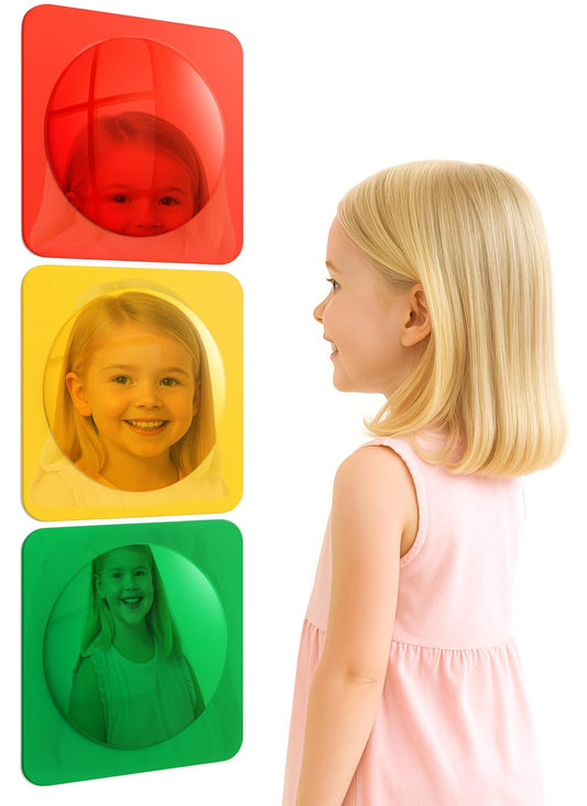 Tendiren 3PCS Sensory Bubble Wall Mirror, Acrylic Bubble Mirror for Classroom Calming Corner, Sensory Room Must Haves, Visual Tactile Stimulation Toys, Christmas Wall Decoration (10 x 10 Inch)
