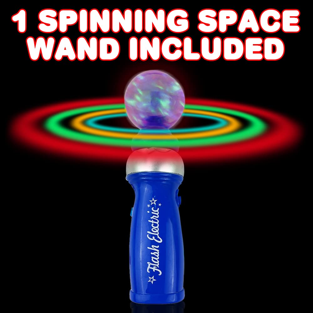ArtCreativity Light Up Galaxy Spinner Wand, 8 Inch Spinning Light Up Toy for Kids with LED Effects, Batteries Included, Fun Gift for Boys & Girls, Birthday Party Favor, Carnival Prize, Blue