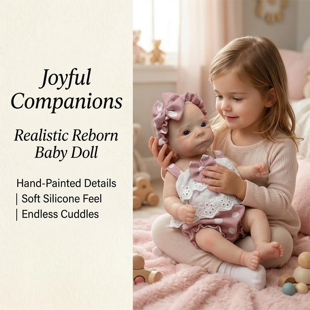Aniiyy 10Inch Full Body Silicone Baby Dolls Can Open Mouth Silicone Reborn Newborn Girl Dolls that Look Real