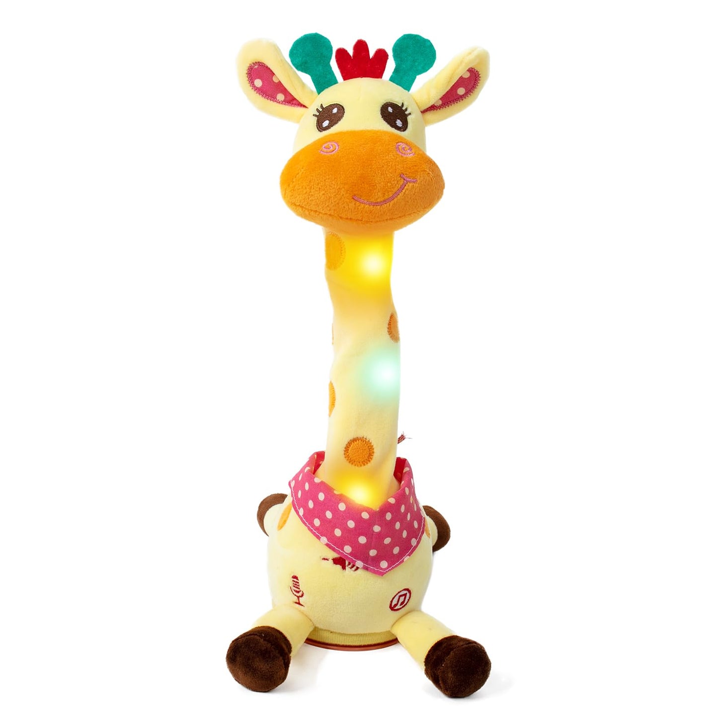 Emoin Dancing Giraffe Toy, Tanlking Giraffe Toys Musical Mimicking Toy, Singing 10 Pcs Songs for Baby Boys Girls, Repeating What You Say, Sing+Dancing+Recording+LED