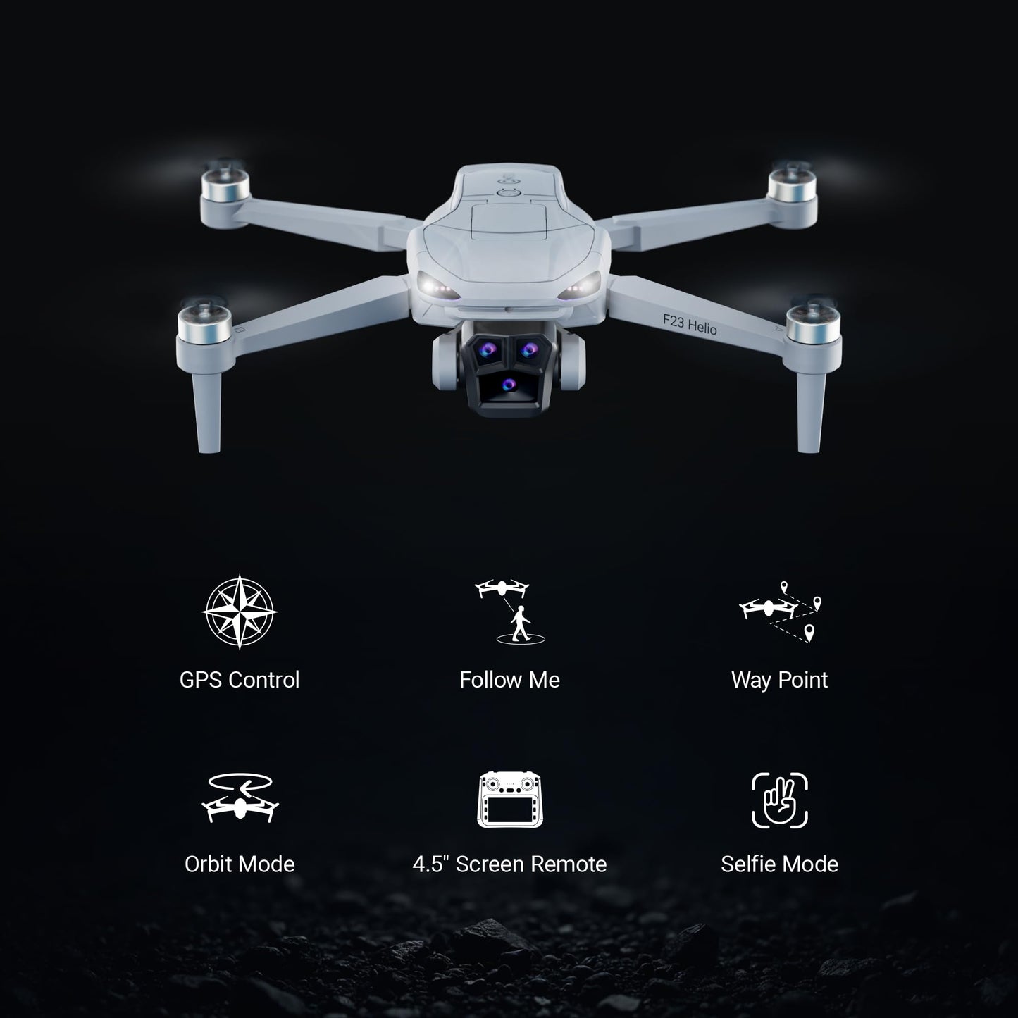 Contixo F23 GPS Drone With Camera, 46 Min Flight Time, 4.5" Screen Remote, Follow Me, Waypoints, 5GHz FPV Transmission, Return to Home, Hand Gestures, Orbit Mode Foldable Drones For Teens & Adults