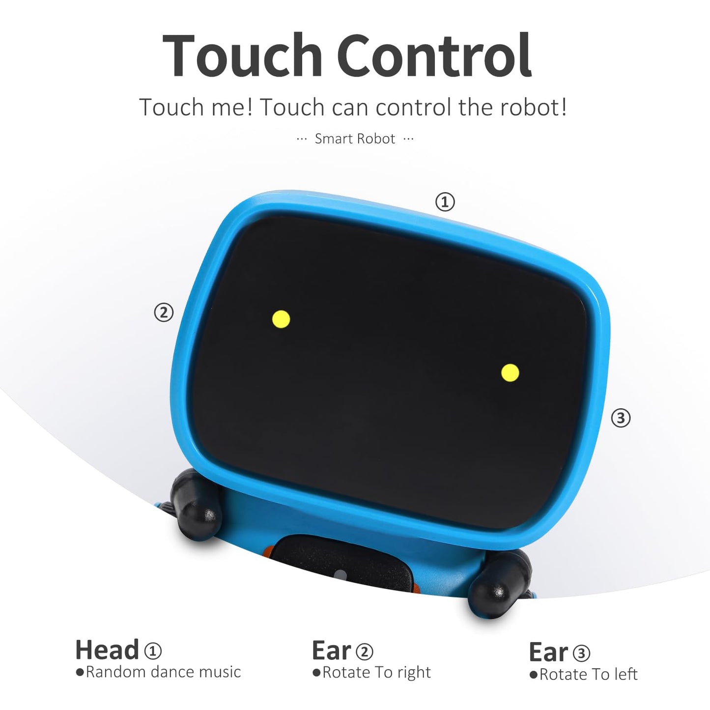 GILOBABY Interactive Talking Robot for Boys, Smart Toy with Touch Control, Playback Mode, Dancing, Singing, Educational Gift for 3-7 Year Old Kids (Blue)