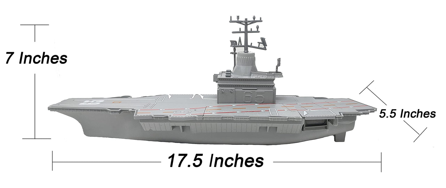Toy Aircraft Carrier Submarine and Battleship Destroyer Combo with 8 Mini Fighter Jets