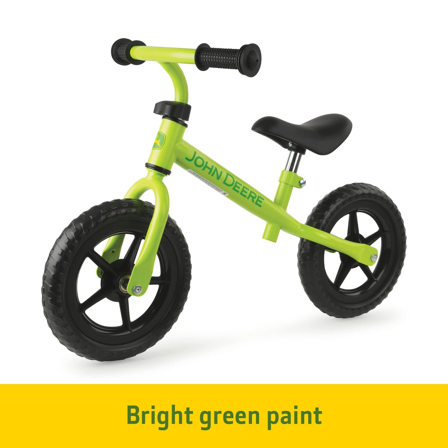 TOMY John Deere Toddler Balance Bike – 10" Girls' and Boys' Bike — Sturdy and Lightweight Kid's Bike - Toddler Bike with Adjustable Handle Bars and Seat - Green - Ages 2 Years and Up