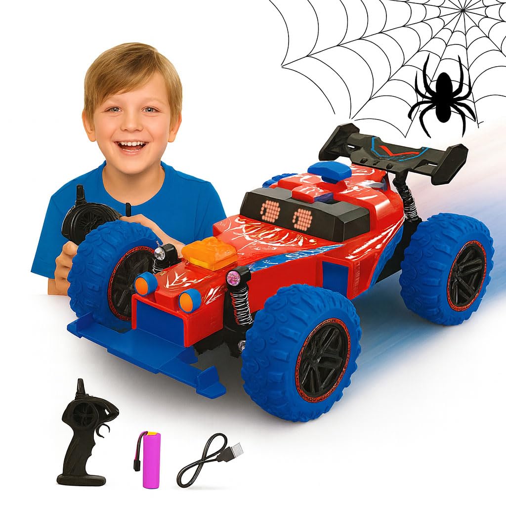 IPLAYBLOOM 2.4 GHz Remote Control Off-Road Racing Car,RC Cars Toys with Two Rechargeable Batteries and USB Charging, 1:16 Electric Vehicle Gifts for Kids Girls Boys