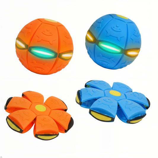 Nixeton 2 Pack Magic Pop-Up Ball with 6 Flashing LED Lights, Transforming 2-in-1 Bouncy Ball, Stress Relief & Hand-Eye Coordination Game, Glow in the Dark Party Favors