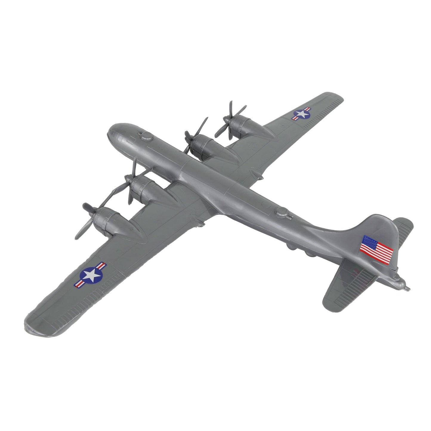 TimMee WW2 B-29 Superfortress Bomber Plane - Silver-Gray Plastic Army Men Aircraft