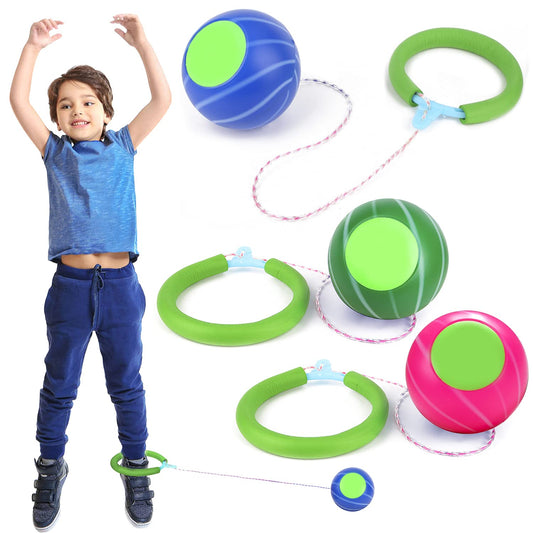 PROLOSO Skip Ball Sports Swing Balls Set Ankle Toy for Kids Adults, Pack of 3