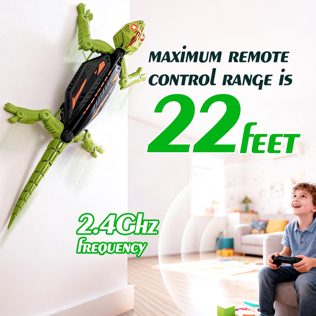 Wall Climbing RC Toy for Kids Boys Girls Indoor - Remote Control Gecko Crawler Robotic Car, Rechargeable Electric Chameleon Robots, Fun Gifts, Interactive Birthday Toys for 3 4 5 6 7 8 Year Old