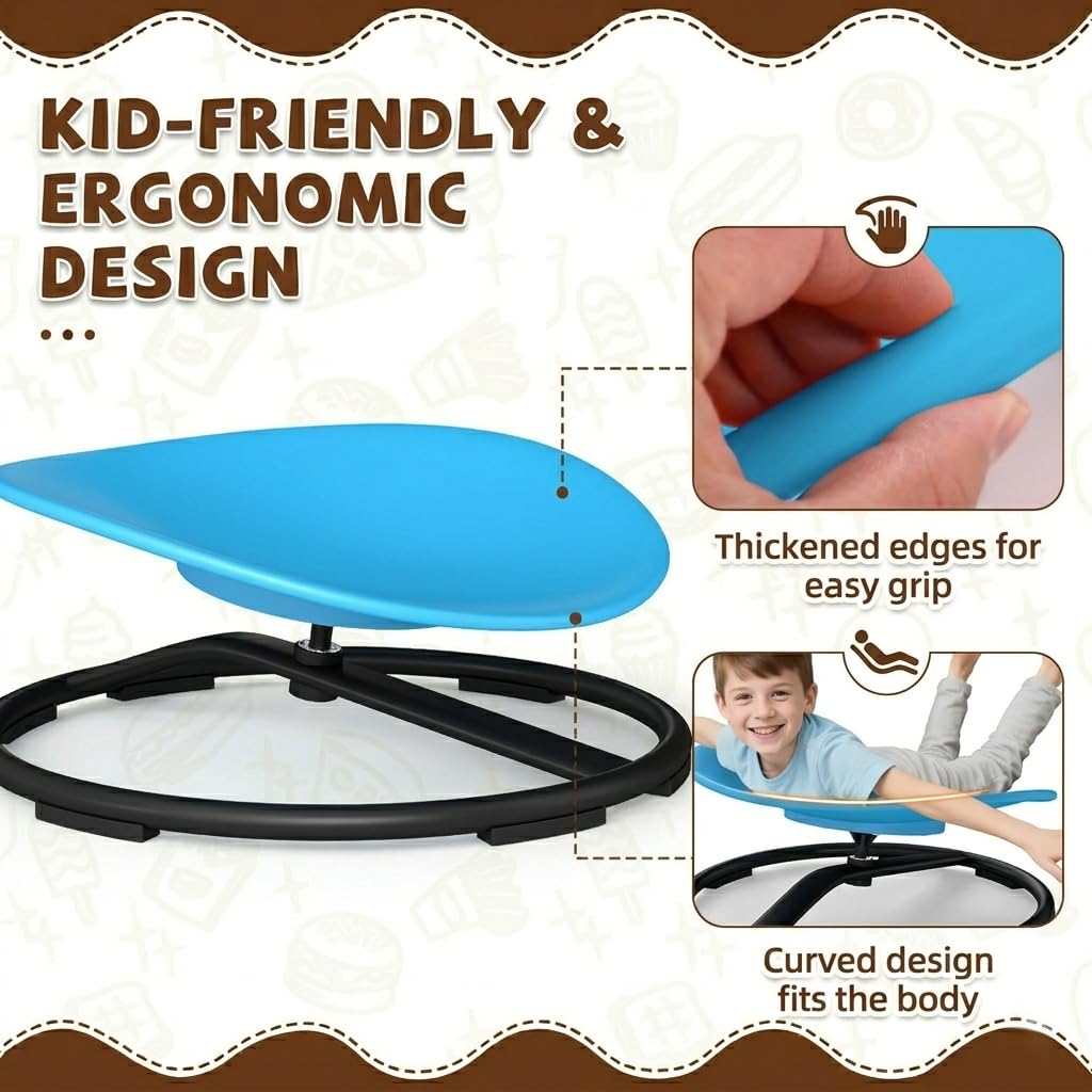 Skandiquip ADHD Sensory Spinning Chair for Autistic Kids, Sensory Chair for Autistic Children, 360 Rotation, Heavy Duty 220 LBS Capacity, Blue