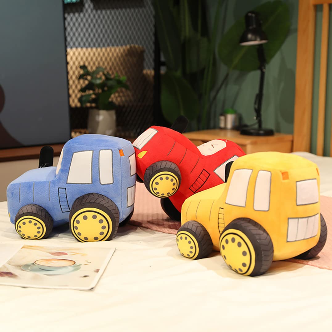 YONLIT Soft Plush Tractor Stuffed Truck Toy Super Cute Car Plushie Throw Pillow Excellent Gifts for Kids or Birthday Party 12 Inches (Yellow)