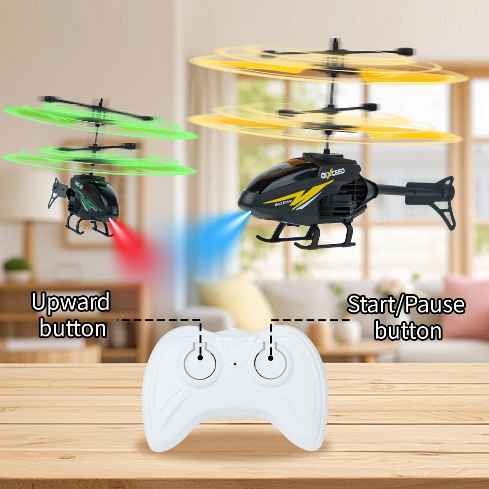 RC Helicopter, Remote Control Helicopter Toy for Kids with 10Mins Flight, Gesture Sensing Indoor Flying Helicopter Toys,3 Pack RC Airplane for Kids with Light,Birthday Gifts for Boys and Girls