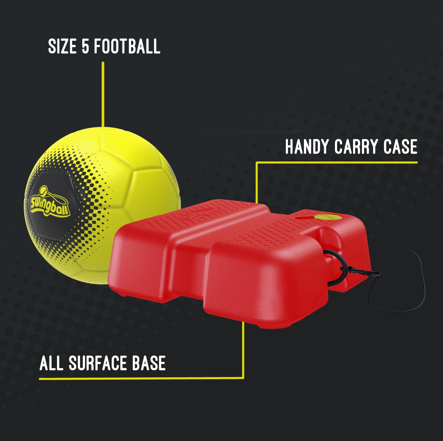 Swingball Reflex Soccer Training Aid – All Surface Soccer Rebound Trainer for Kids & Adults, Outdoor Backyard Soccer Practice Tool for Ball Control, Footwork, Agility & Fun Play, Ages 6+