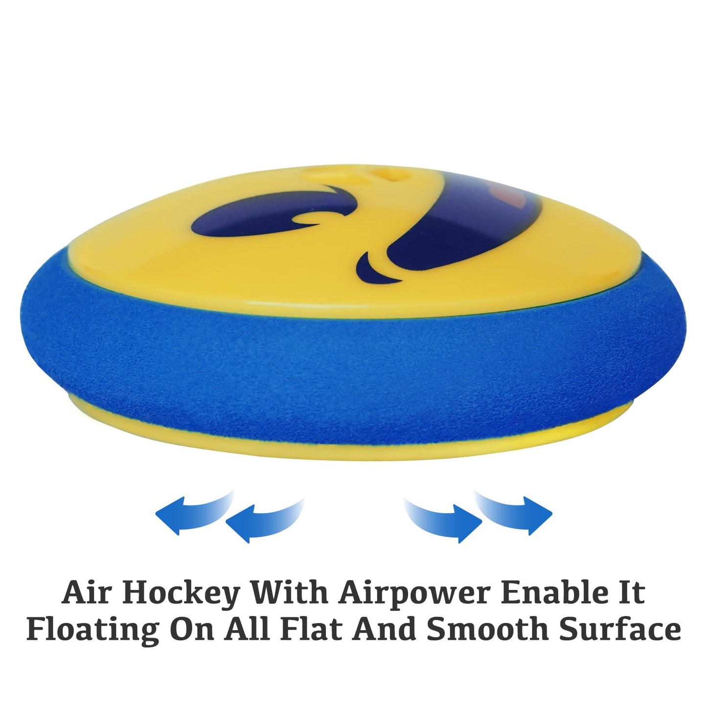 New Air Hockey Pucks and Paddles - Rechargeable Floating Air Hockey Pucks for Any Flat Surface, Include a Charging Cable and Electronic Rechargeable Mini Air Hockey Pucks, 2 Air Hocky Strikers