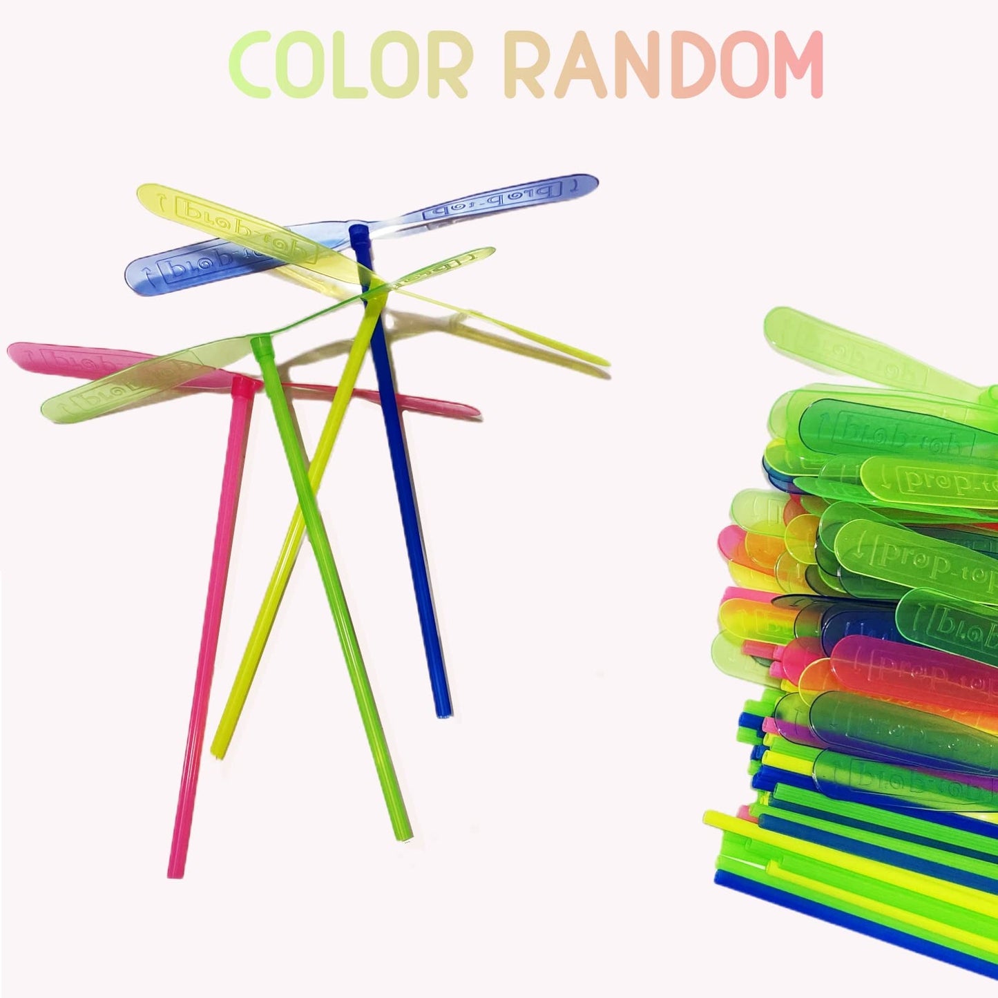 LCPQMZGH 240 Pieces Hand Helicopter Spinner Hand Rub Plastic Propeller Outdoor Flying Plastic Dragonfly Toy Color Toy