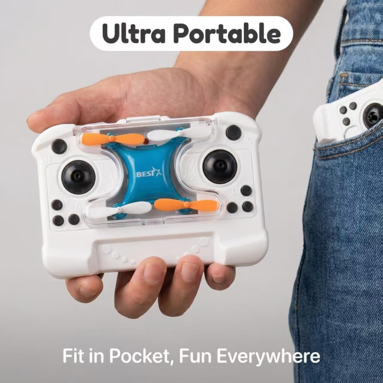 Mini Drone for Kids, Indoor Portable Nano Quadcopter with Altitude Hold, LED Lights, 3D Flips, Easy to Fly Toy Gift for Boys Girls (blue-No camera)