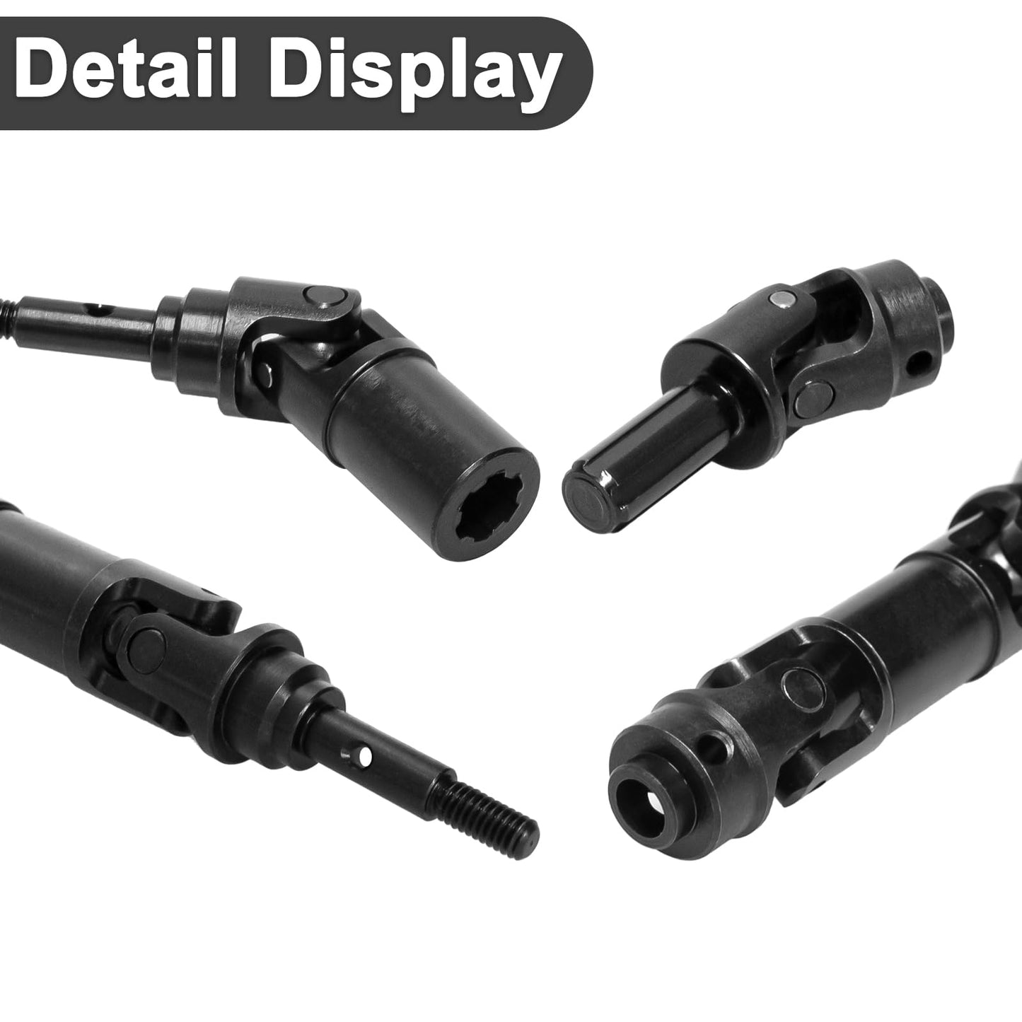 LRFHL RC Drive Shaft CVD Stainless Steel Drive Shaft for Traxxas 1/16 Mini Slash 4X4 BL-2s 108164-1 RC Car Upgrade (4PCS, Black)