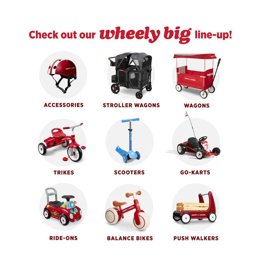 Radio Flyer Air Ride Balance Bike, Red, for Kids Ages 1.5-5, Pedal Free for Quick Learning, Rubber Air Tires, Adjustable Seat, Foot Rest, Ringing Bell, Kid & Toddler Balance Bikes (Amazon Exclusive)