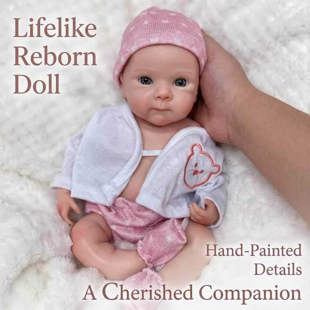 Aniiyy 13 Inch Can Open Mouth Full Body Silicone Baby Dolls, Lifelike Silicone Reborn Baby Doll, Anatomically Correct Baby Girl Dolls