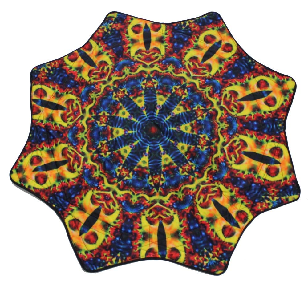 Mougee (moo-JEE) - Air Flow Star - for Beginners & Advanced - Fun & Challenging - Double Stitched Flow Toy - Vibrant Colors & Patterns Durable - 28” Diameter - Autumn Flower