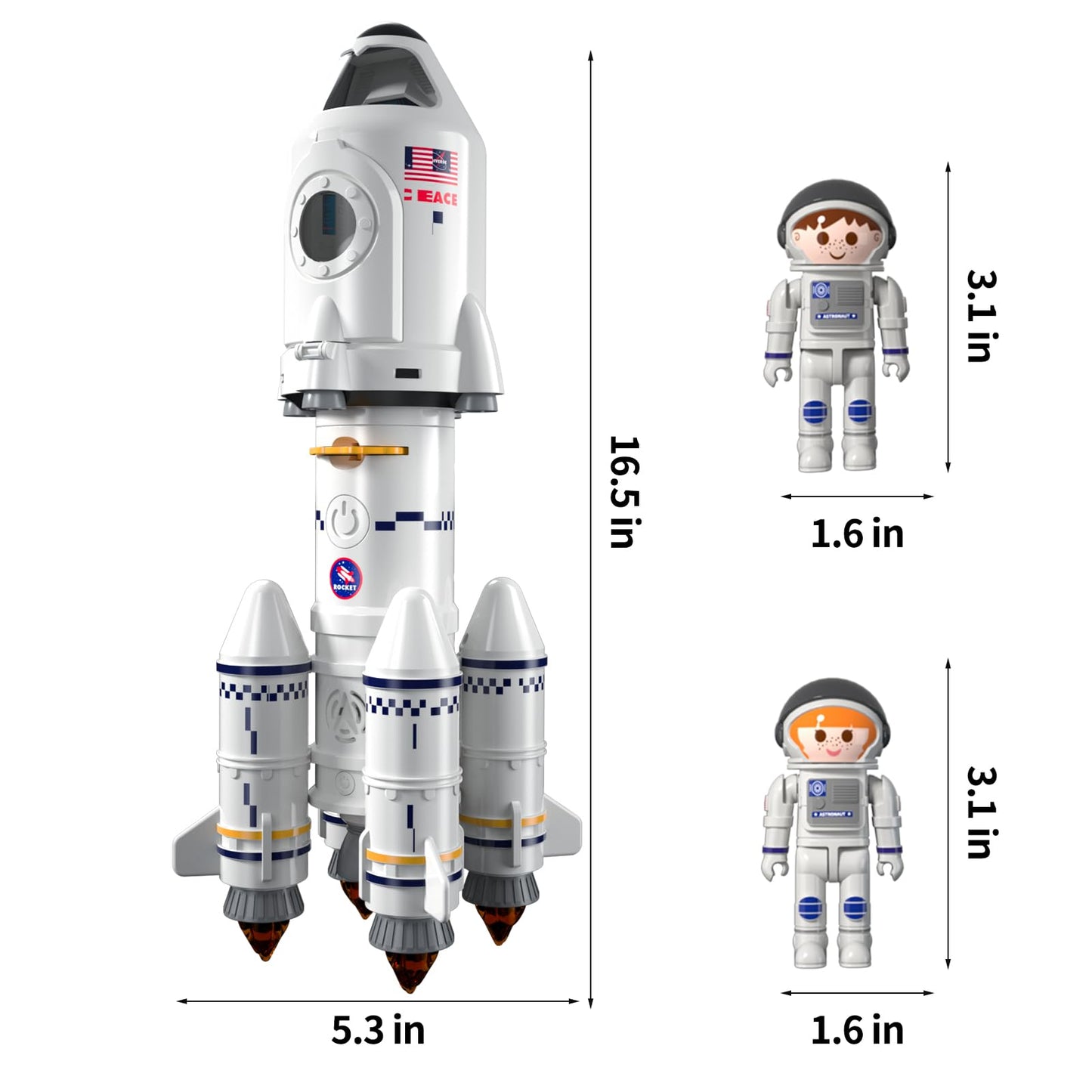 Space Shuttle Rocket Ship Toys for Kids Boys Age 3 4 5 6 7 8 9 Years Old, 5-in-1 STEM Science Educational Aerospace Toys with 2 Astronauts Figures, Projection Lamp, Space Toy Gift Birthday Christmas