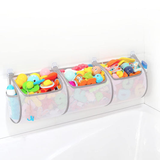 Ligereza Bathtub Toy Holder，Prevent Spots，Bath Toy Storage Bath Toys for Kids Ages 4-8 30“x8.7”Mesh Bath Toy Holder，let Baby Bath Toys Quick Drying