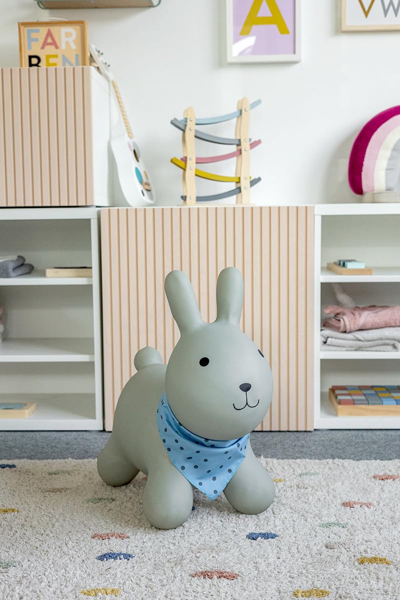 Kindsgut Bouncy Animal Hopper – Inflatable Bouncing Ride-On Toy for Kids & Toddlers Age 2+, Designed in Germany, Indoor & Outdoor, Rabbit