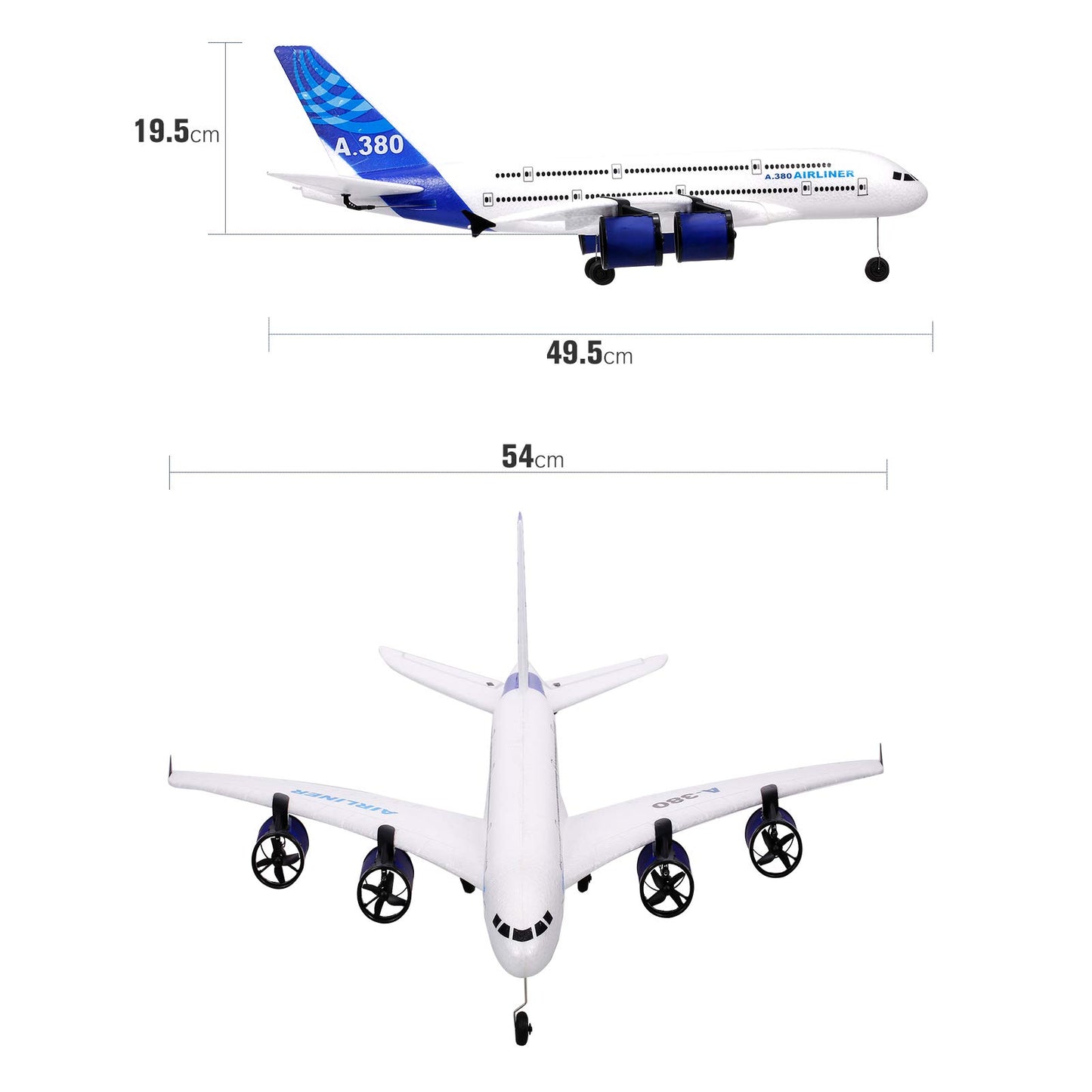 GoolRC A380 RC Airplane, 2.4G 3CH Remote Control Airplane, Easy to Fly RC Plane for Beginner, EPP Foam Fixed Wing Aircraft Glider Model Toys with 3 Batteries for Adults