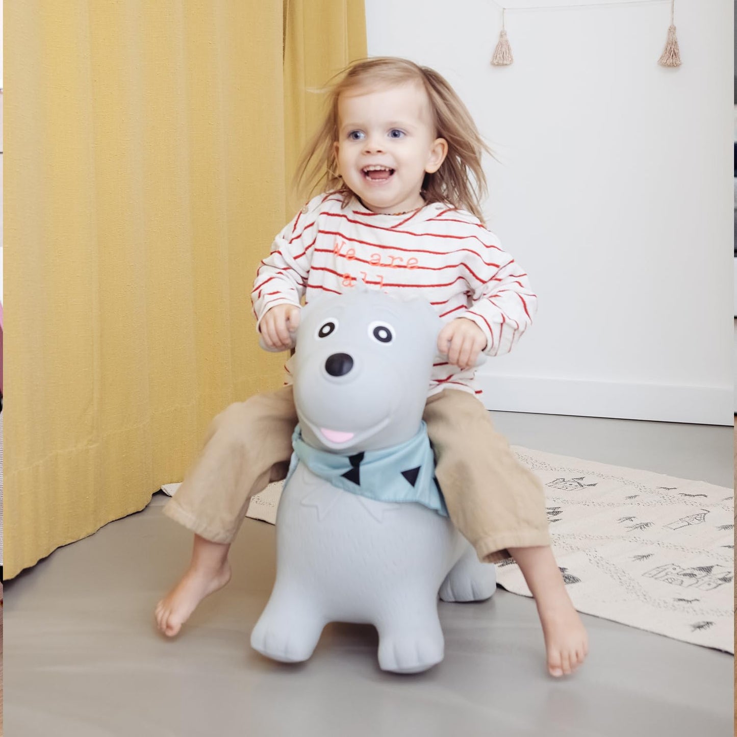 Kindsgut Bouncy Animal Hopper – Inflatable Bouncing Ride-On Toy for Kids & Toddlers Age 2+, Designed in Germany, Indoor & Outdoor, Dog