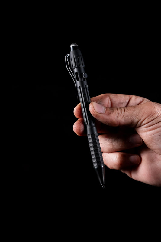 Rite in the Rain All-Weather Readiness Metal Tactical Pen with Stylus, Bolt-Action Clicker, Glass Breaking Tip, Black Ink, Made in the USA (No. AO50S)