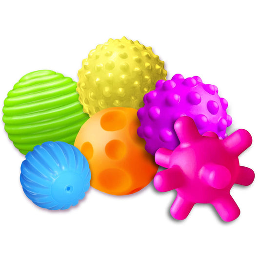 ROHSCE Baby Sensory Balls, Soft Textured Multi Ball Set 6 Pack, Colorful & Bright Infant Sensory Toys for 6-12 Months, Montessori Grasping Balls for Toddlers 1-3, 1st Birthday Gift