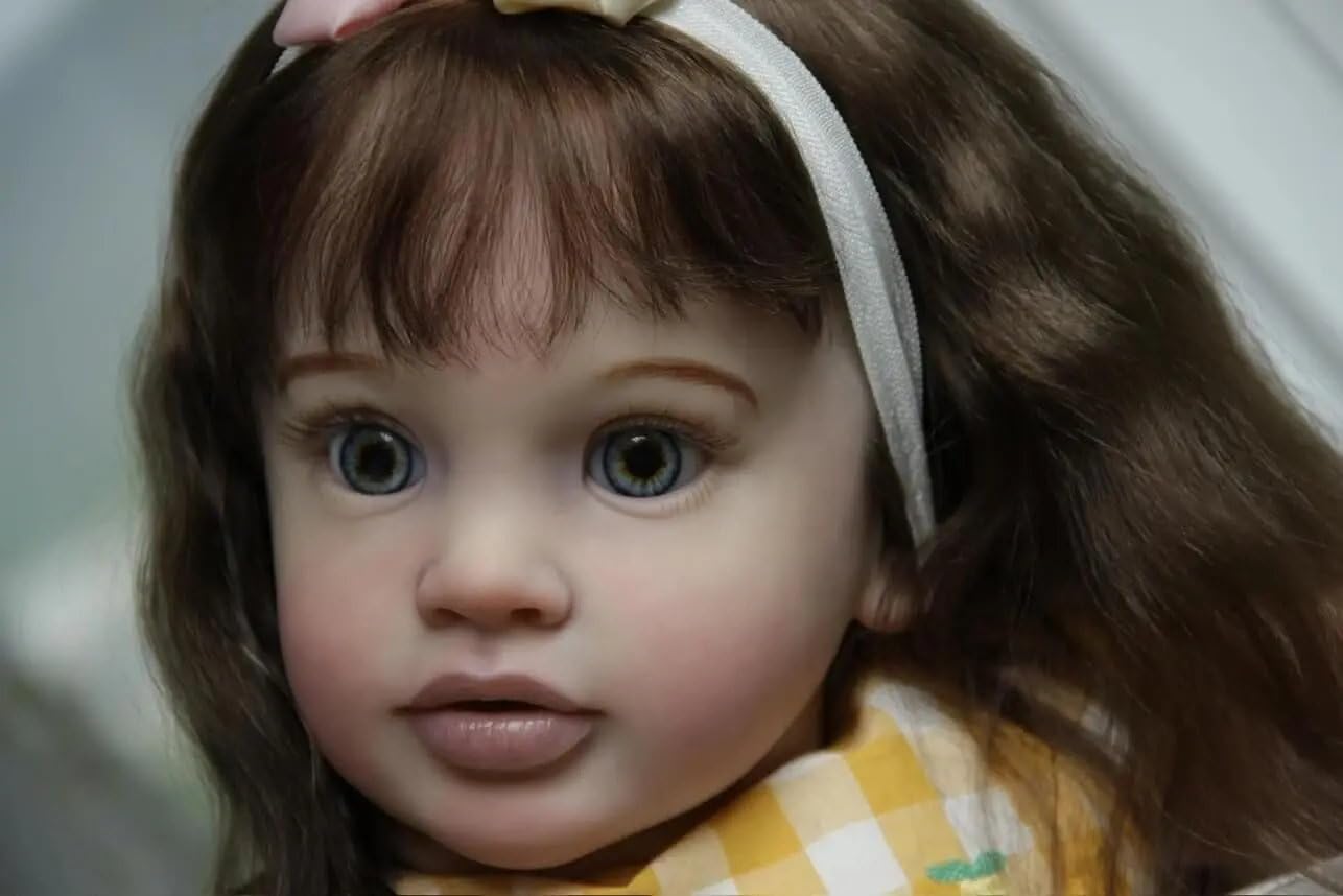 KOKOMANDY Big Reborn Toddler Dolls 26 inch Reborn Doll Realistic Girl that Look Real Life Baby Dolls Soft Cloth Body Weighted Doll Rooted Brown Hair Cute Children Birthday Gifts