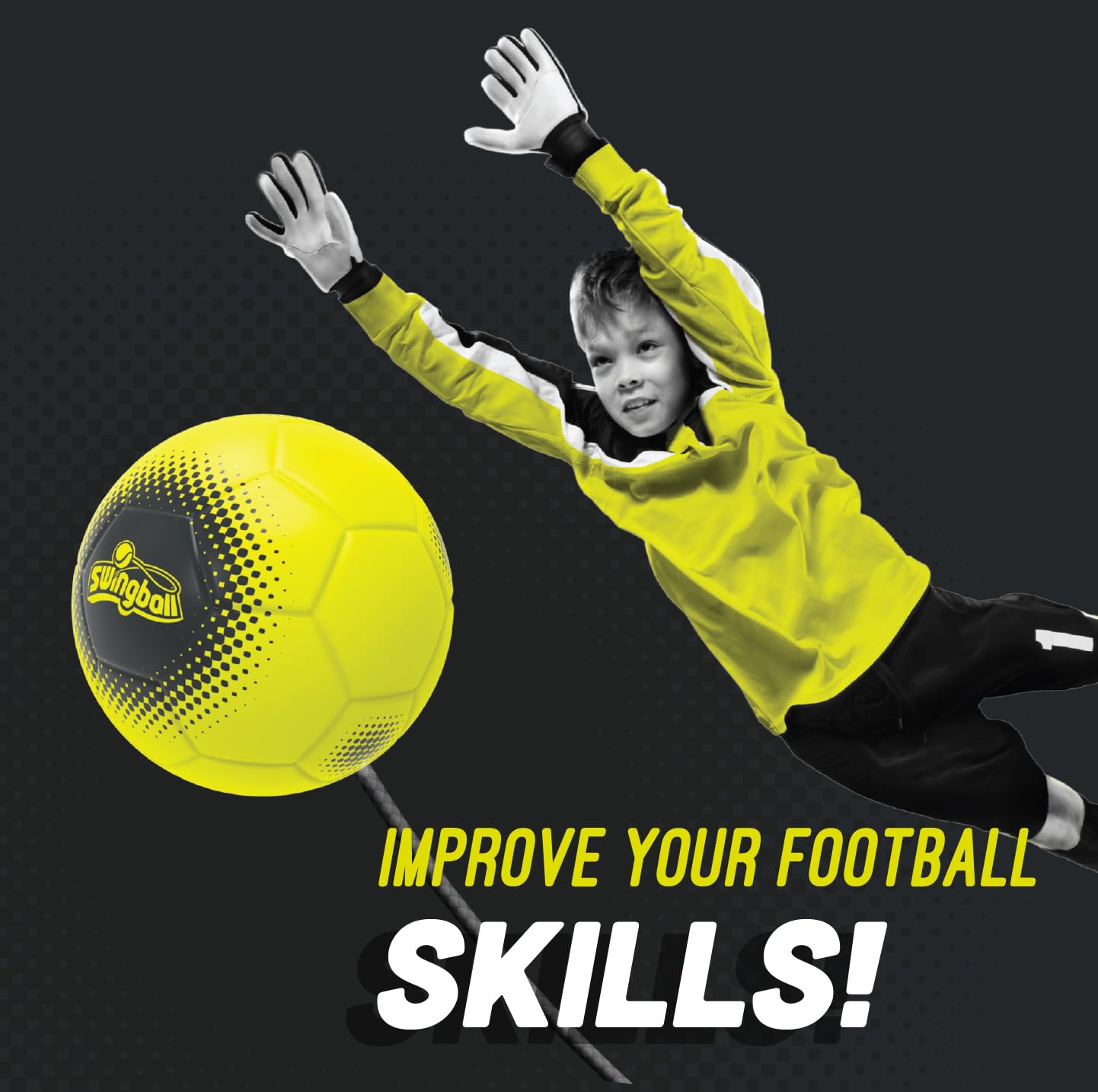 Swingball Reflex Soccer Training Aid – All Surface Soccer Rebound Trainer for Kids & Adults, Outdoor Backyard Soccer Practice Tool for Ball Control, Footwork, Agility & Fun Play, Ages 6+