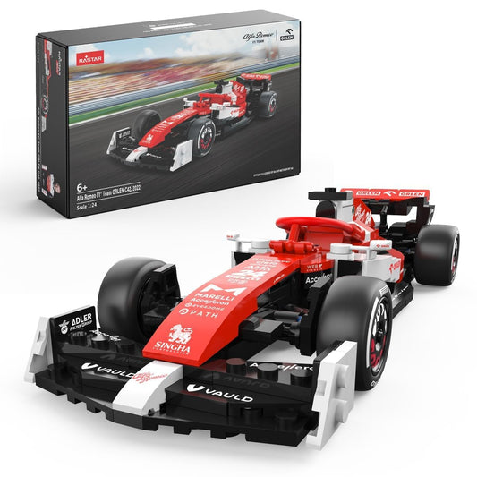 RASTAR 1/24 Alfa Romeo F1 Collectible Building Kit - Christmas Ideal Gifts for Play & Display - Officially Licensed 340PCs Model Car Building Bricks Set for Kids, Teens & Adults