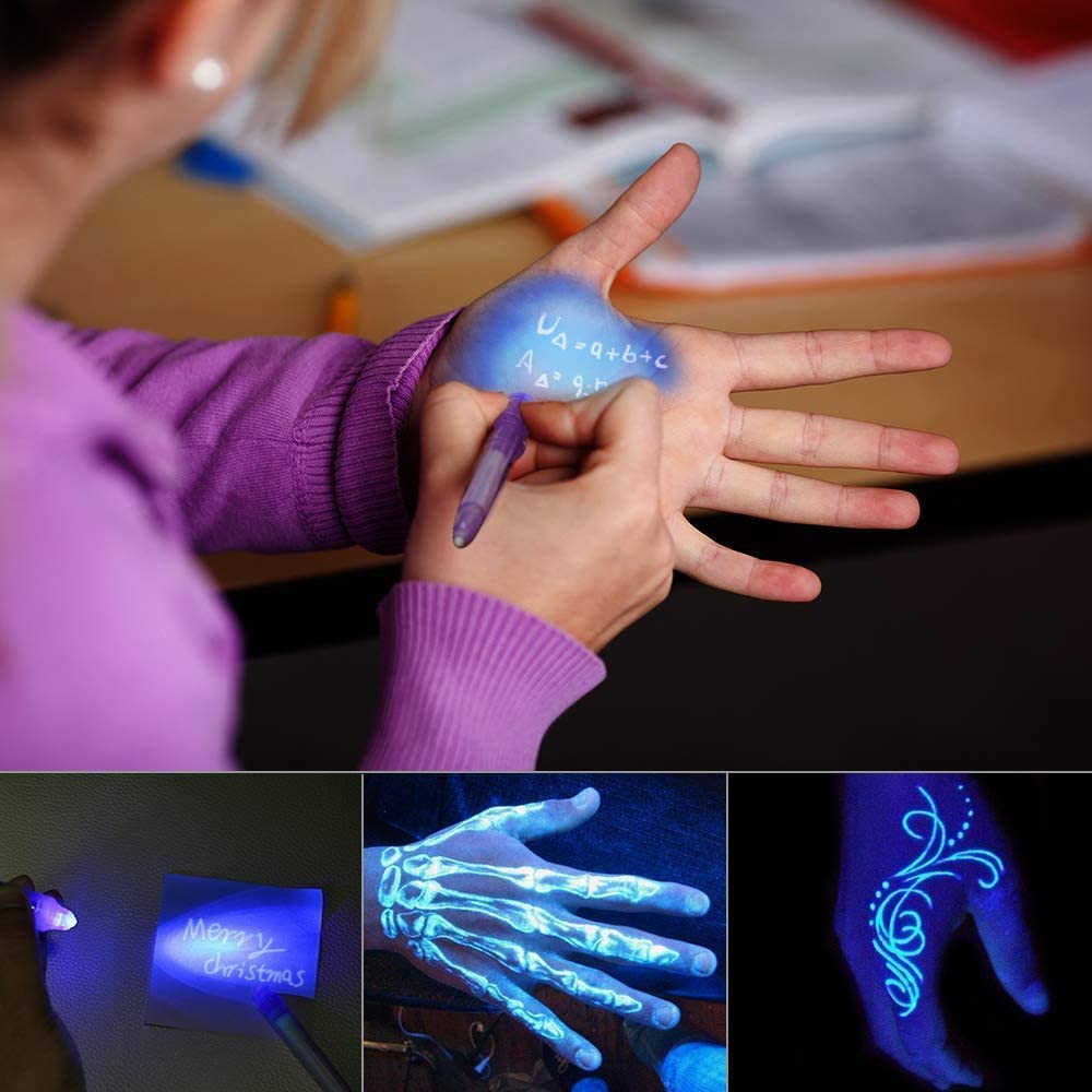 DazSpirit 30 Pack Invisible Ink Pens with UV Light, Classroom Prizes, Treasure Box Fillers, Prize Box Toys, Goodie Bag Stuffers, Spy Party Favors for Kids 8-12, Secret Message Pens