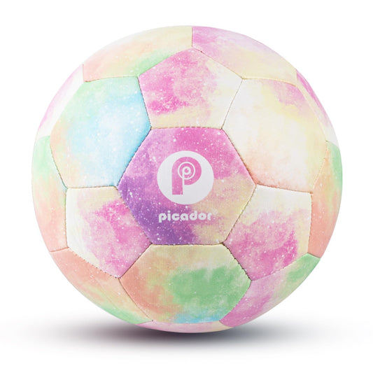 PICADOR Kids Youth Soccer Ball, Colorful Soccer Balls for Girls Boys Student Children Training School Indoor Size 4 Ball with Pump (Colorful)