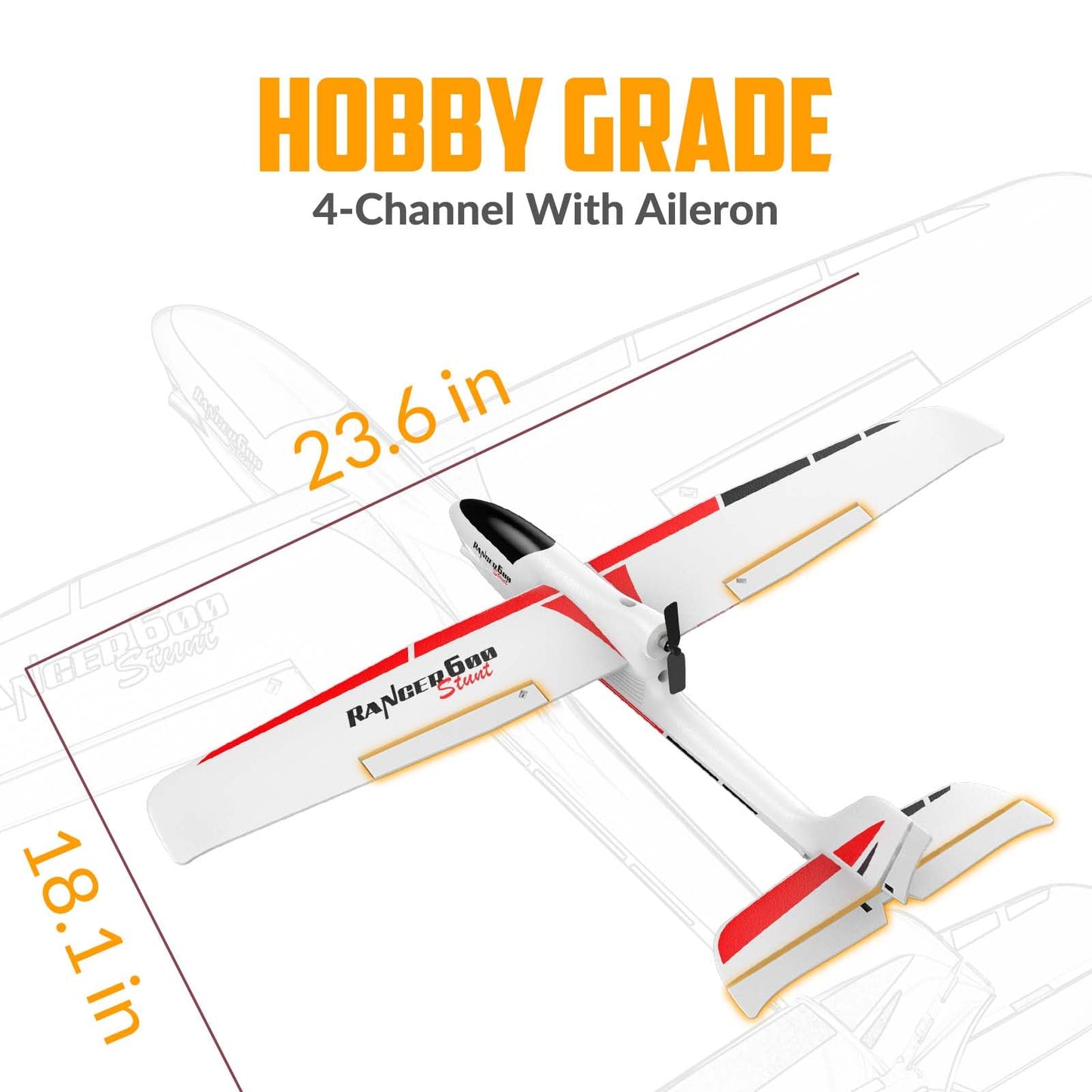 rcxsuv VOLANTEXRC RC Glider Plane 4CH, New Version Remote Control Airplane with 6-Axis Gyro for Beginners, 3 Flight Modes & Aerobatics 2.4G RC Plane for Adults, 23.6 * 18.1 inches White