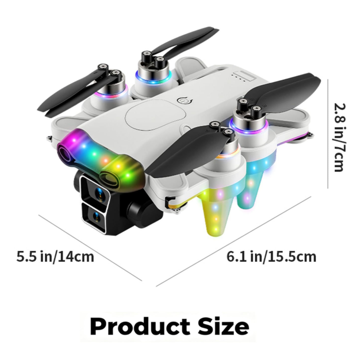 Toys for Ages 8–13, Drone with Camera for Kids with Fancy LED Lights, 2.4GHz Remote Control, One Battery, Indoor & Outdoor Toy Gift