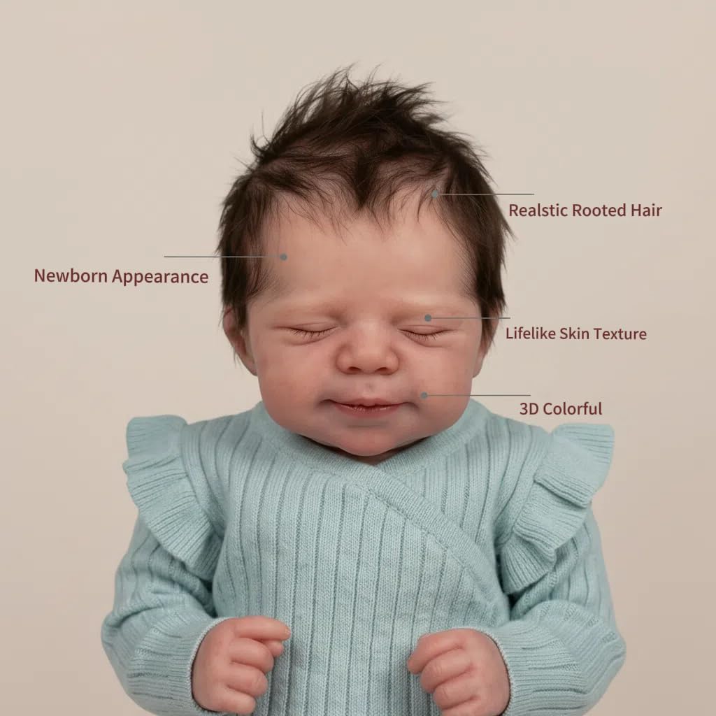 Zero Pam Silicone Reborn Baby Dolls-18 in Realistic Baby Doll, Real Life Reborn Dolls, Silicone Babys Doll That Look Real, Posable Cloth Body Newborn Babies with Accessories for 3+ Girls
