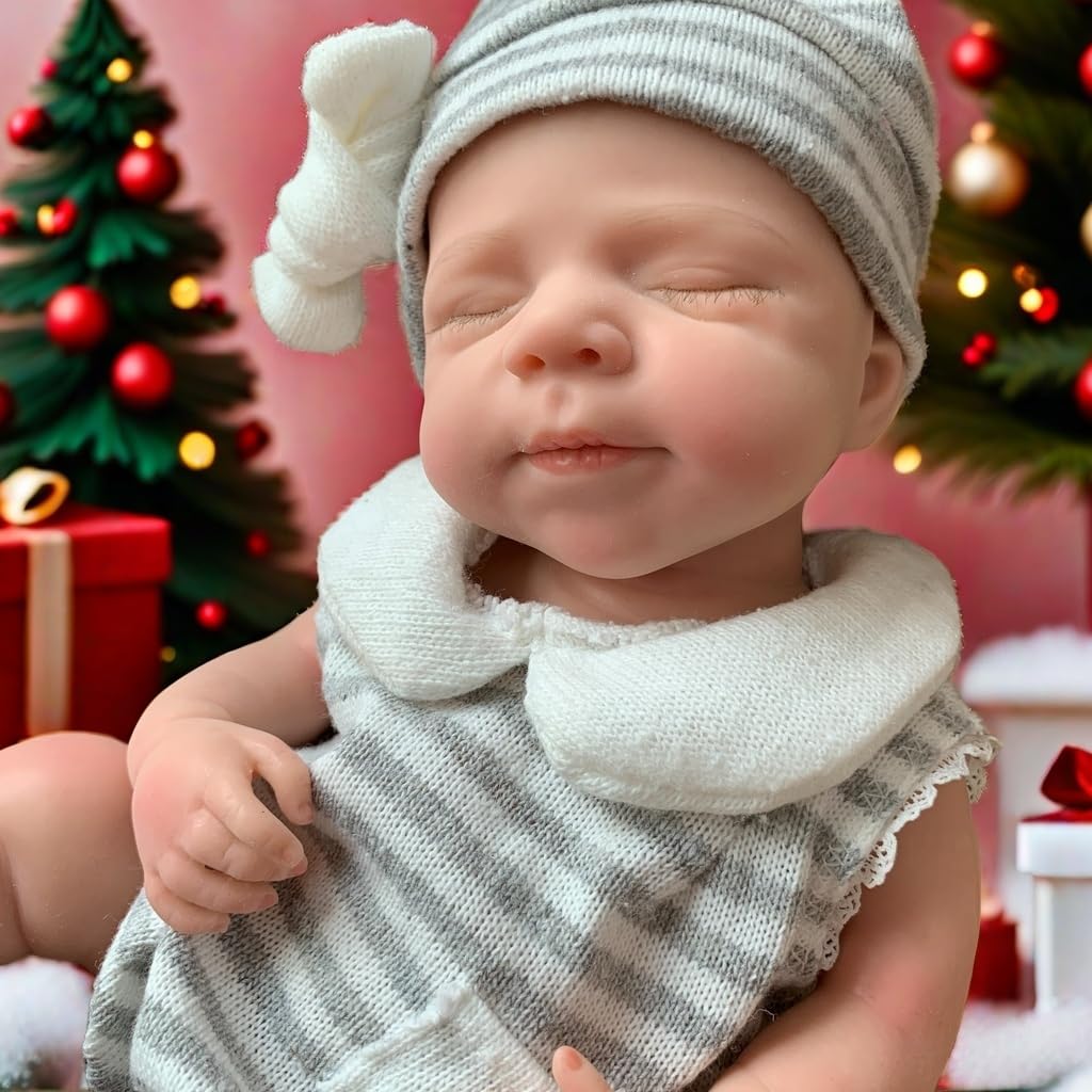 Yokyyi 13Inch Pascale Reborn Baby Dolls Silicone Full Body Correct Real Close Eyes Full Body Silicone Baby Dolls Sleeping Girl with Feeding Kit