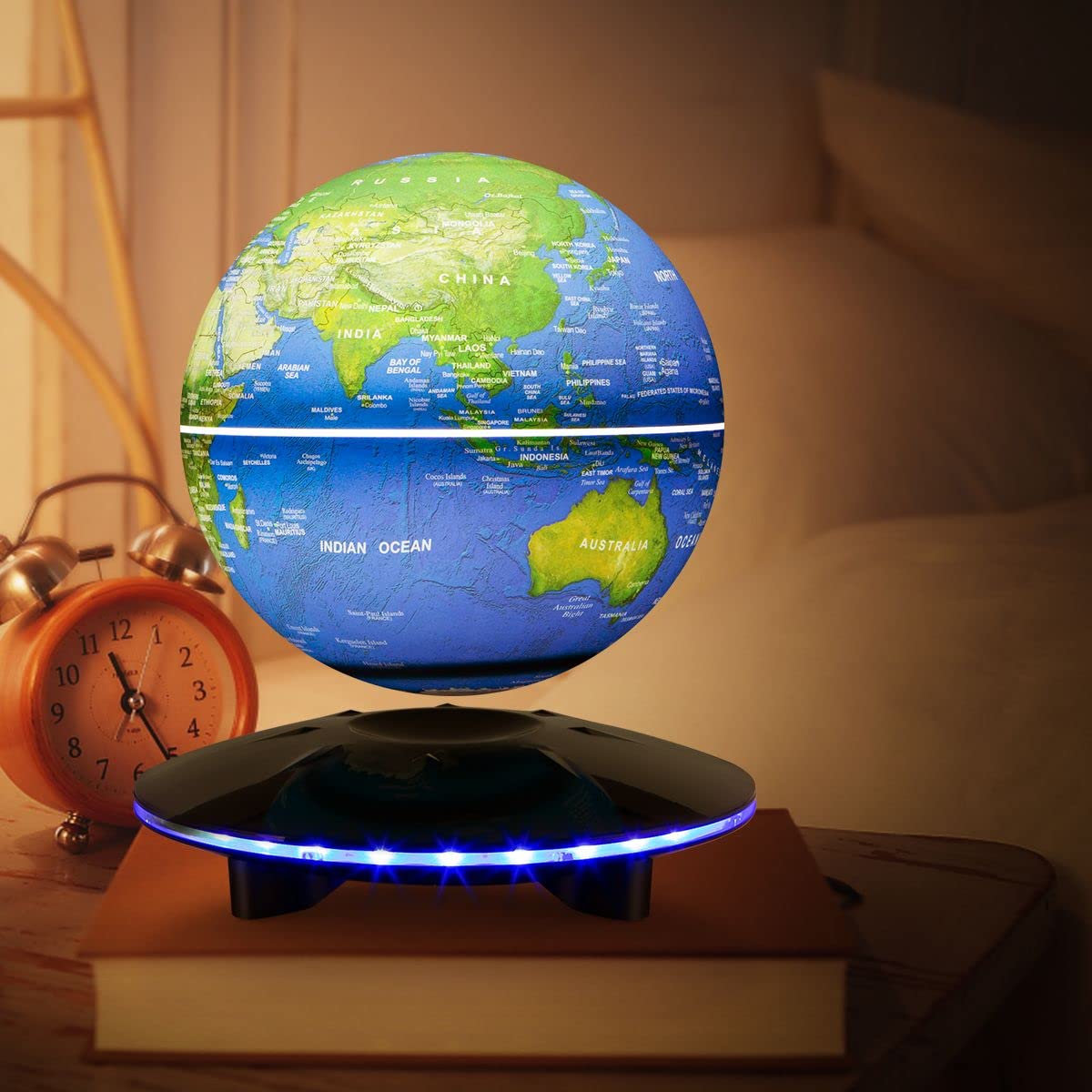 Magnetic Levitation Globe, Levitation Globe with LED Lights; Office Home Art Desktop ; Great for your decorative gifts.