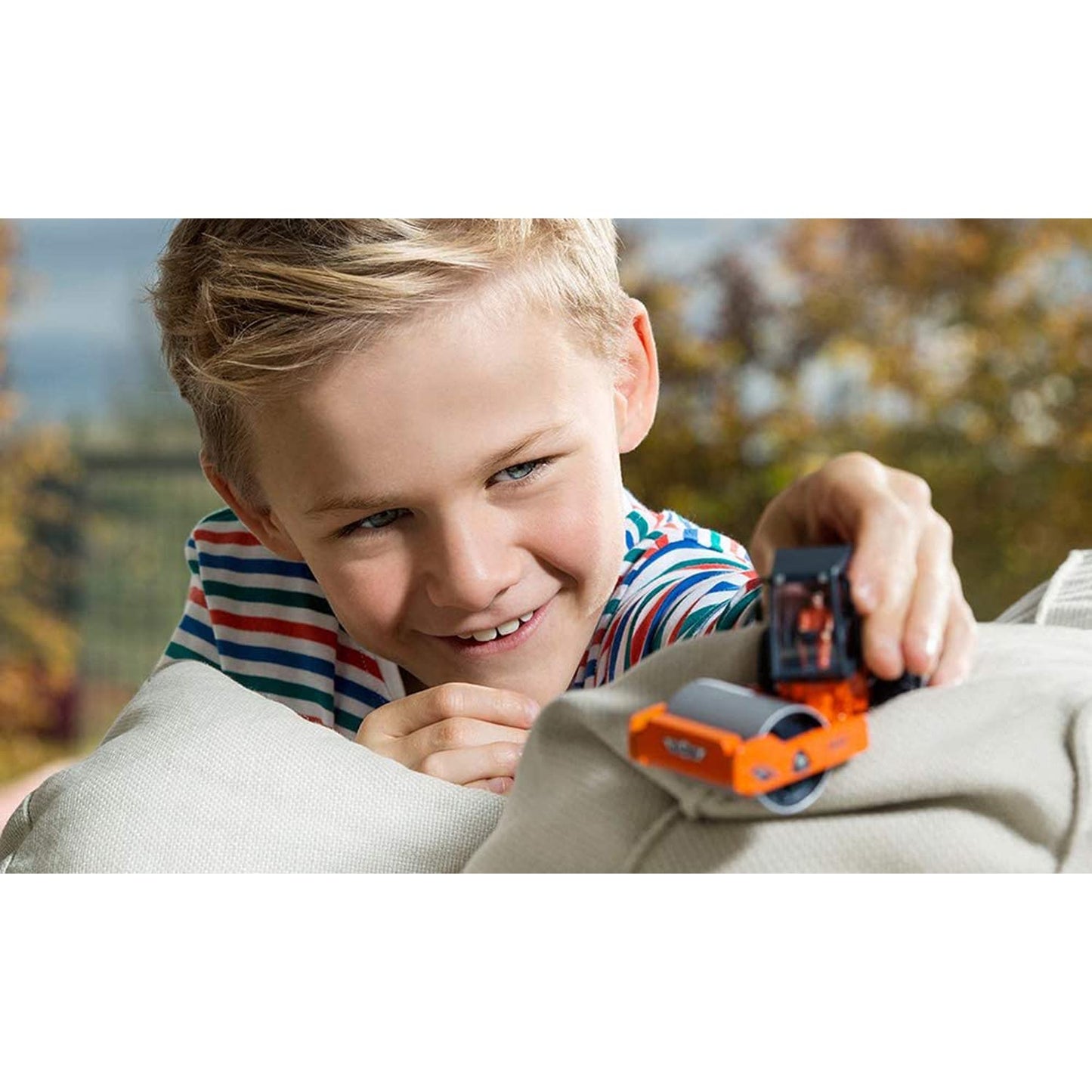 Siku 3530, Single-Drum Compactor, 1:50 Scale, Metal/Plastic, Orange, Rotating Roller