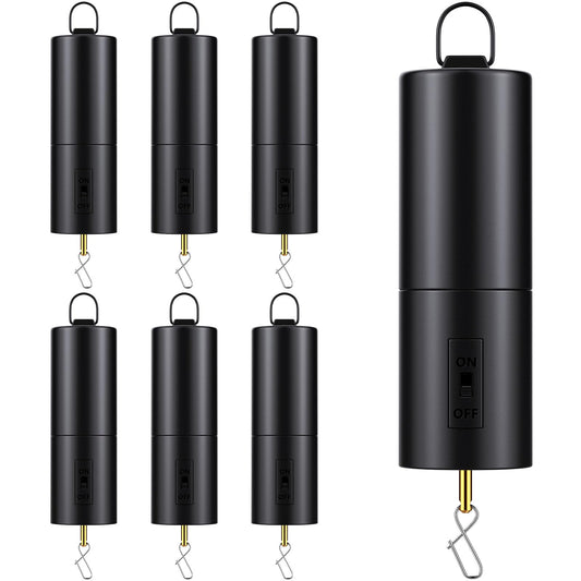 Therwen 6 Pcs Ornament Spinner Battery Operated Wind Spinner Motor Rotator Disco Ball Motor Outdoor Hanging Ornament for Mardi Gras Festival Tree Decoration, No Battery(Black)