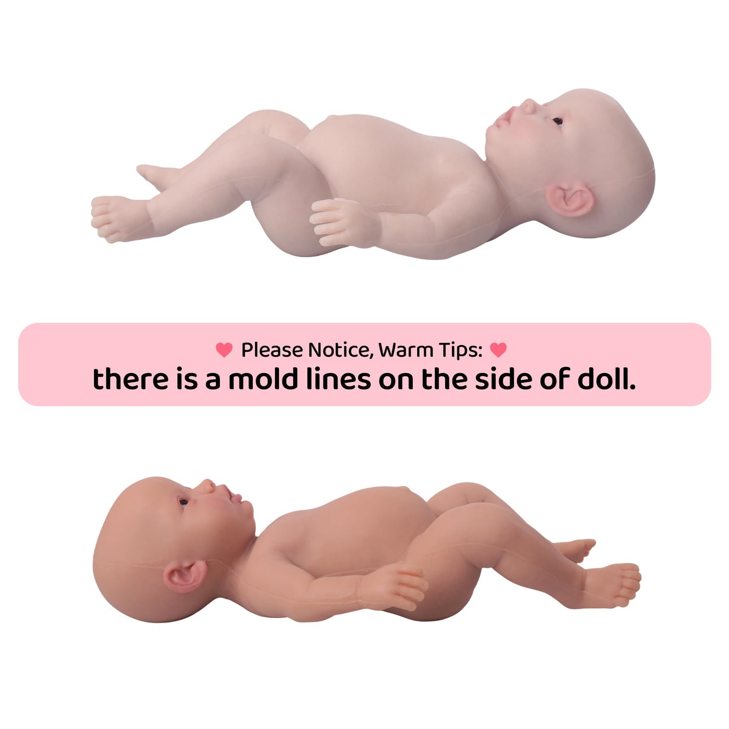 YIQI 18.5 inches Full Silicone Newborn Baby Doll not Vinyl Soft Silicone Baby Lifelike Reborn Doll Present Collectible Washable (Wheaten Color)