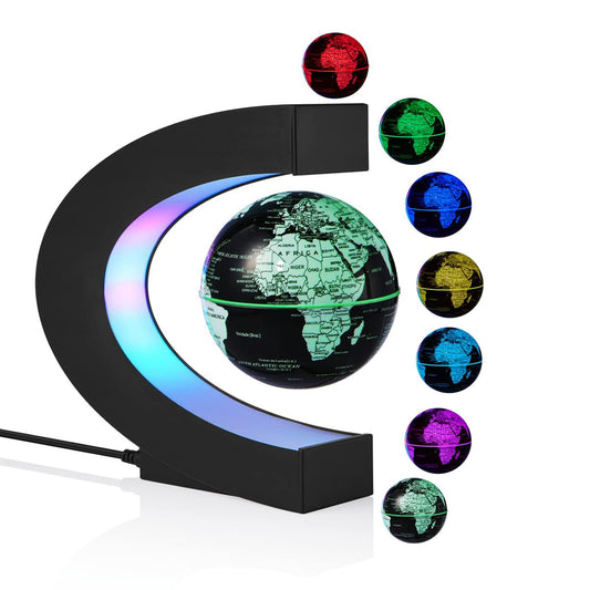 Magnetic Levitation Globe, Multi-Color Changing LED Levitating Globe Magnetic Floating Rotating World Map Globes Decorative Lamp Cool Gifts Night Light for Office Home Desk Decor
